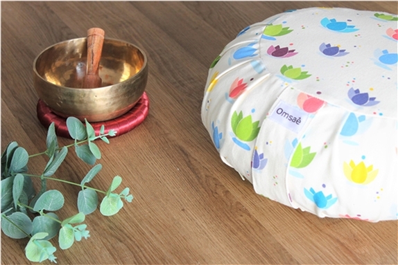 [3660341689493] Zafu Enfant en Coton Imprimé Lotus