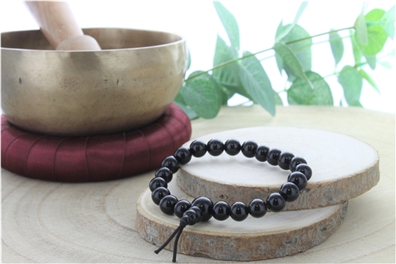 Bracelet Mala en Obsidienne Noire