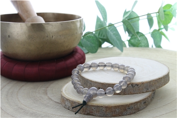 Bracelet Mala en Agate Grise