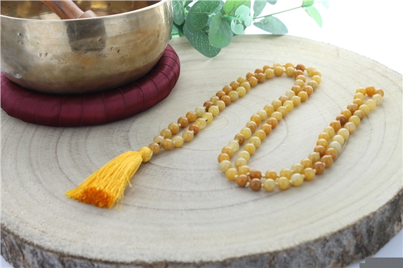 Mala en Jade Jaune 108 perles
