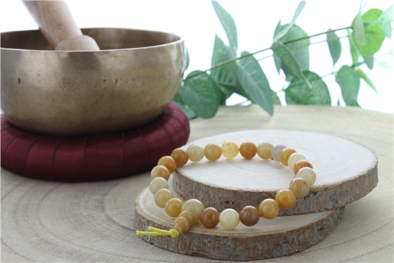 Bracelet Mala en Jade Jaune