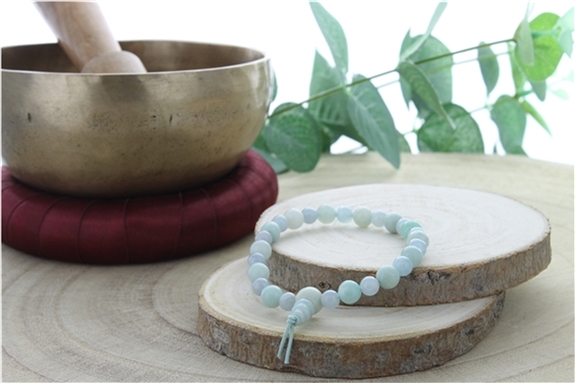 Bracelet Mala Enfant en Aigue-Marine et Amazonite
