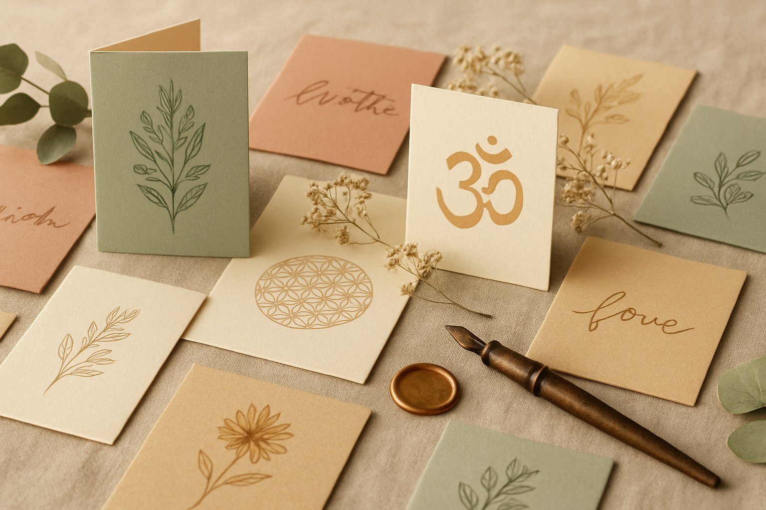Cartes postales et cartes de vœux écologiques illustrées en papier recyclé