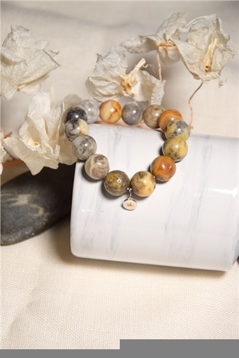 [3660341692639] Bracelet Agate Crazy Lace Perles rondes 14 mm