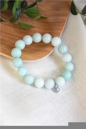 [3660341692684] Bracelet Amazonite Perles rondes 12 mm