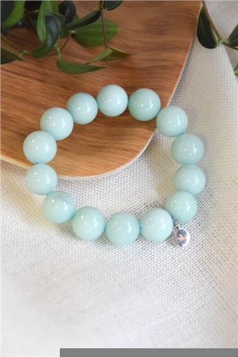 [3660341692691] Bracelet Amazonite Perles rondes 14 mm