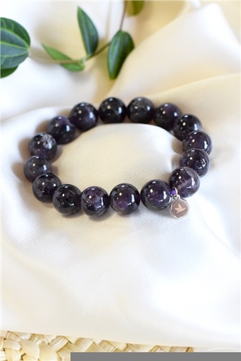 [3660341692745] Bracelet Améthyste Perles rondes 12 mm