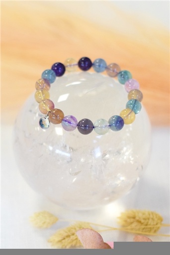 [3660341692912] Bracelet Fluorite Perles rondes 10 mm