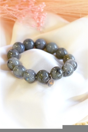 [3660341693056] Bracelet Labradorite Perles rondes 14 mm