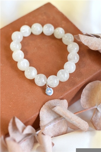 [3660341693223] Bracelet Pierre de Lune Perles rondes 12 mm
