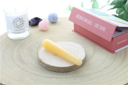 [3660341694480] Bâton de Massage Arrondi en Jade Jaune