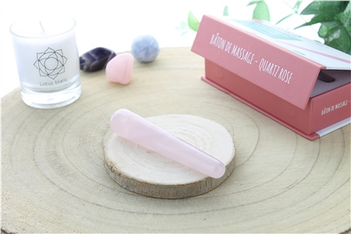 [3660341694497] Bâton de Massage Arrondi en Quartz Rose