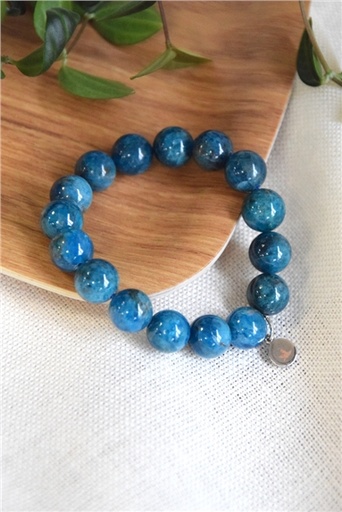 [3660341697894] Bracelet Apatite Perles Rondes 12 mm