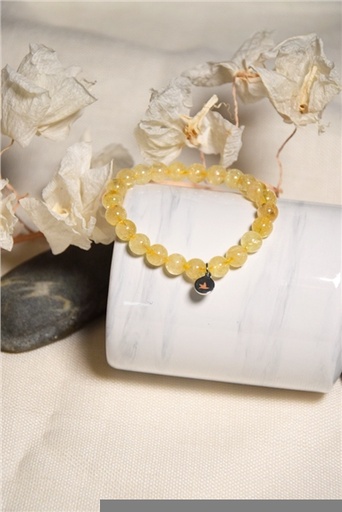 [3660341697993] Bracelet Citrine Perles Rondes 8 mm