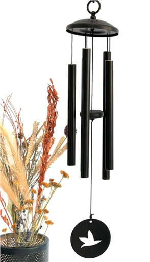 [3660341698198] Carillon à vent Noir Oiseau 77 cm