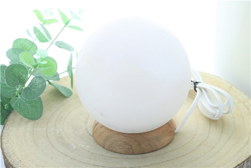 [3660341698426] Lampe en Cristal de Sel Blanc Ronde