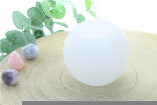 [3660341698457] Photophore en Cristal de Sel Blanc Rond