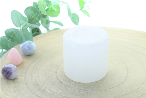 [3660341698464] Photophore en Cristal de Sel Blanc Cylindre