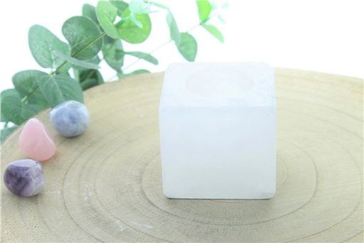[3660341698471] Photophore en Cristal de Sel Blanc Cube