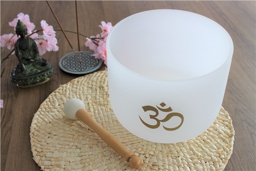 [3660341698914] Bol chantant en Cristal Om Blanc Diamètre 20 cm