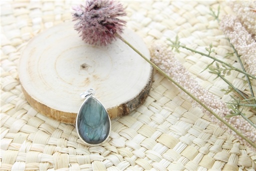 [3660341700501] Pendentif Labradorite Argent 925 Forme goutte Grand modèle