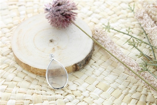 [3660341700563] Pendentif Cristal de Roche Argent 925 Forme goutte Grand modèle