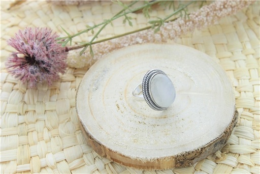 [3660341700822] Bague Pierre de Lune Argent 925 Ronde T54