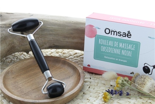 [3660341704080] Rouleau de Massage en Obsidienne Noire