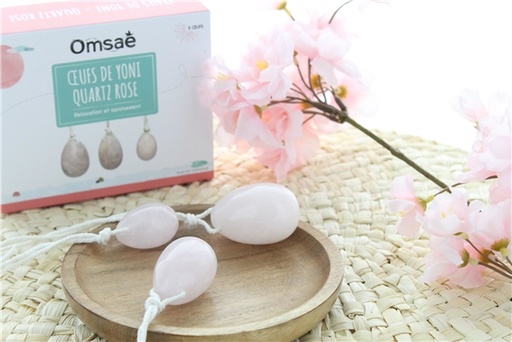 [3660341704165] Coffret Oeufs de Yoni en Quartz Rose Assortiment de 3