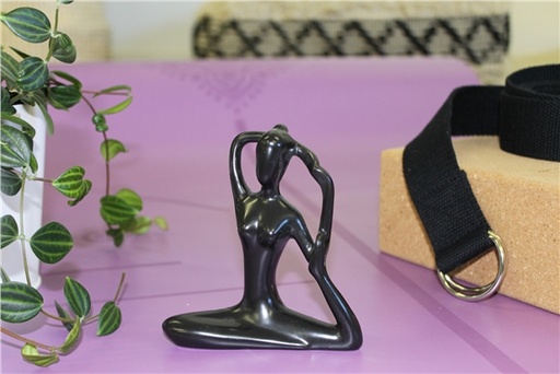 [3660341704509] Statuette en Porcelaine Posture de la Sirène Noir mat 10 cm
