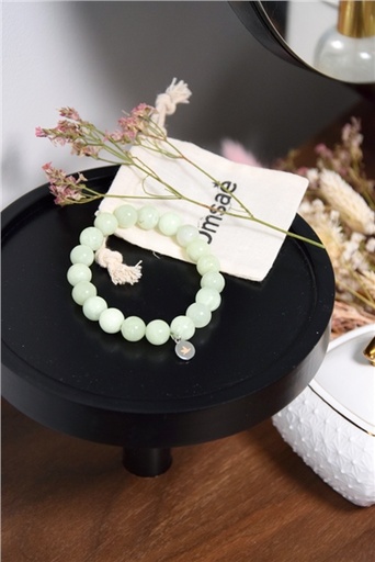 [3660341710388] Bracelet Calcédoine Verte Perles rondes 10 mm