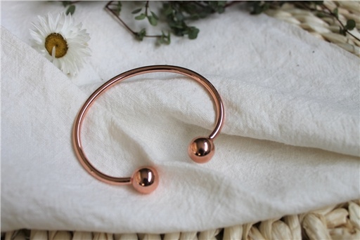 [3660341711965] Bracelet cuivre avec Aimants Jonc rond et boules