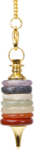 [3700273400817] Pendule 7 Chakras en Pierres