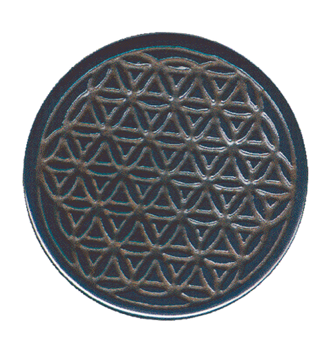 [3700273400855] Fleur de Vie Hématite - diam. 4 cm