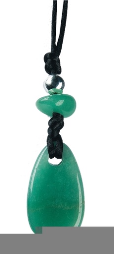 [4034113011505] Collier Aventurine Verte Perle métallique Cordon noir