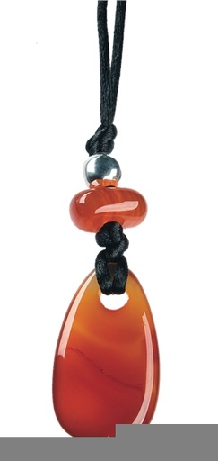 [4034113011536] Collier Cornaline chauffée Perle métallique Cordon noir