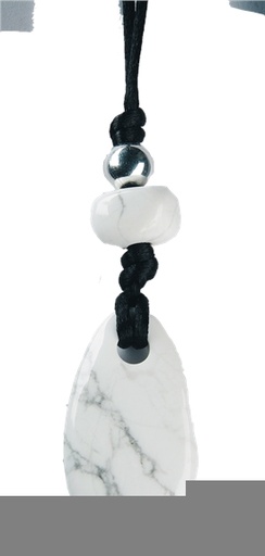 [4034113011604] Collier Magnésite Perle métallique Cordon noir