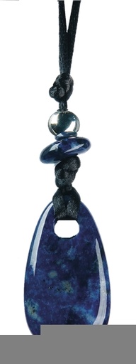 [4034113011673] Collier Sodalite Perle métallique Cordon noir