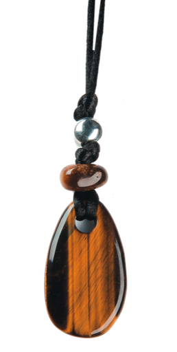 [4034113011697] Collier Oeil de Tigre Perle métallique Cordon noir