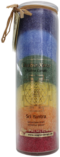 [4041678007058] Bougie Chakra Sri Yantra - 7 Chakras