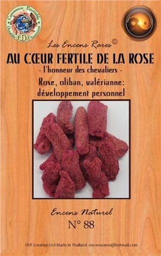 [8857122869549] Encens rares : Au Coeur Fertile de la Rose - L'Honneur des Chevaliers - Développement Personnel - 25 Gr