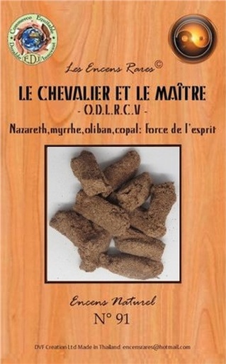 [8857122869587] Encens rares : Le Chevalier et le Maître - ODLRCV - Force de l'Esprit - 25 Gr