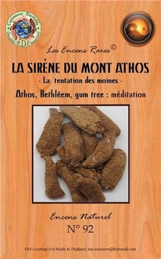 [8857122869594] Encens rares : La Sirène du mont Athos - La tentation des moines - Méditation - 25 Gr