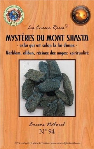 [8857122869617] Encens rares : Mystères du Mont Shasta - Celui qui vit selon la loi divine - Spiritualité - 25 Gr