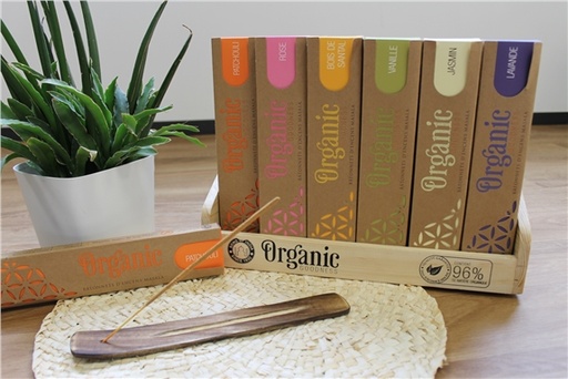 [8903833914198] Présentoir en Bois de pin 6 x 12 Encens Bâton Organic 15 g