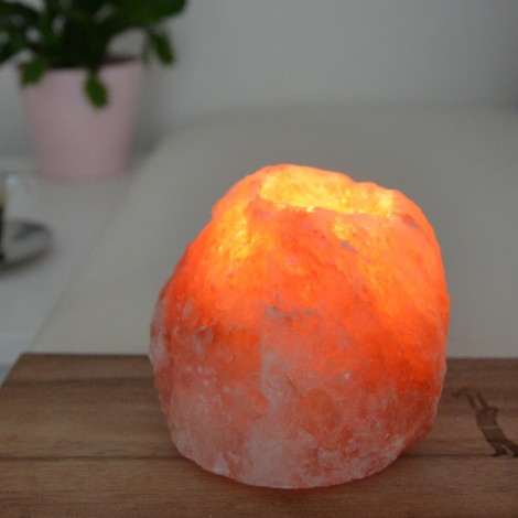 [3700643505401] Bougeoir en Cristal de Sel Himalaya Rock 1kg 