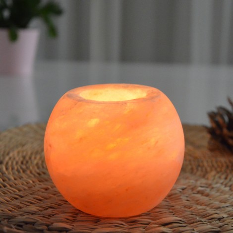 [3700643505418] Bougeoir en Cristal de Sel Himalaya Sphère 900g 