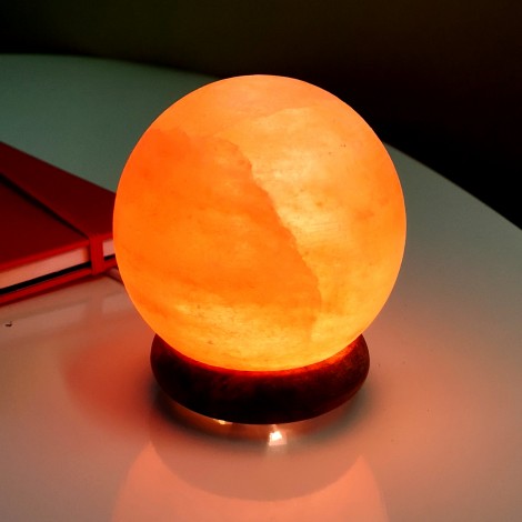 [3700643505456] Lampe USB en Cristal de Sel d'Himalaya Sphère 