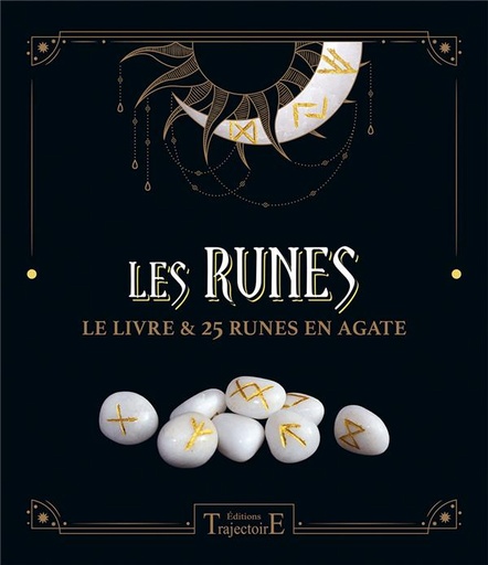 Couverture du livre Les Runes - Le livre & 25 runes en agate - Coffret de Bruno Liévin