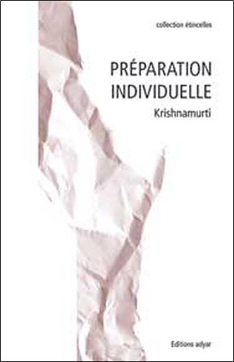 Couverture du livre Préparation individuelle de Jiddu Krishnamurti